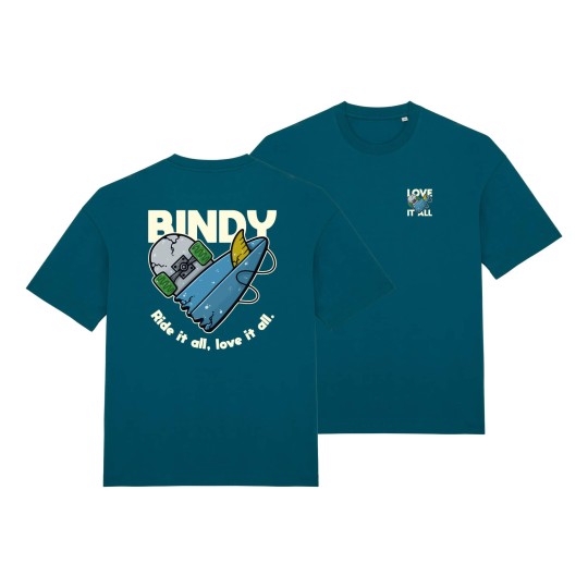 T-shirt Ride It All, esprit glisse, surf skate snow, Bindy