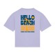 Hello Beach T-shirt, organic cotton oversized Girl, Bindy