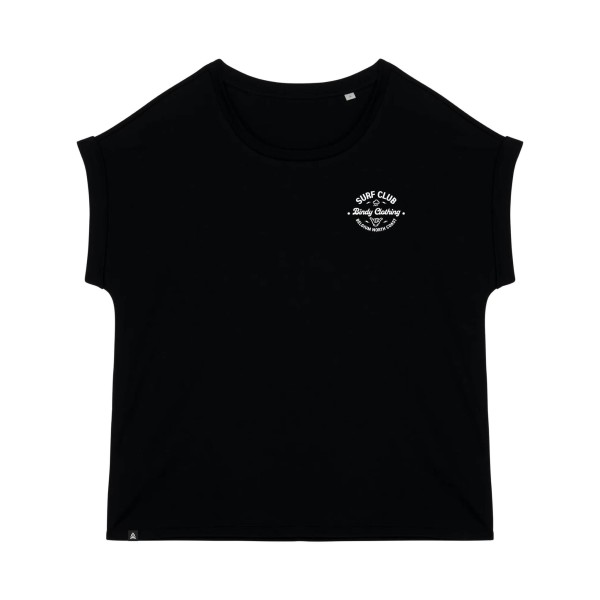 SURF CLUB Black Edition Girl T-shirt by BINDY | Minimal chest logo