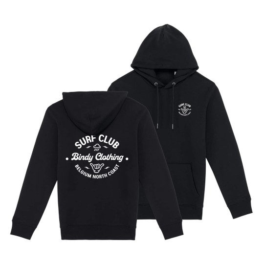 SURF CLUB Black Edition Hoodie by BINDY | Chest logo + back print
