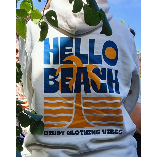 HELLO BEACH Hoodie | Surf vibes organic cotton — BINDY