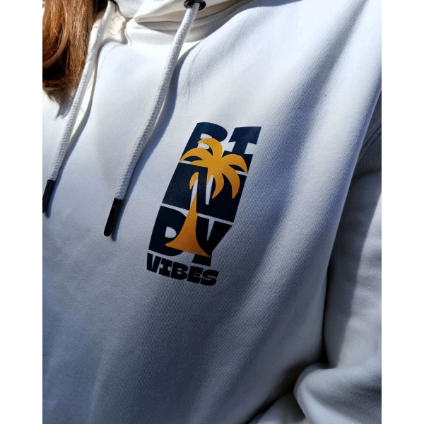 Hello Beach unisex hoodie, organic cotton, 350 gsm, Bindy