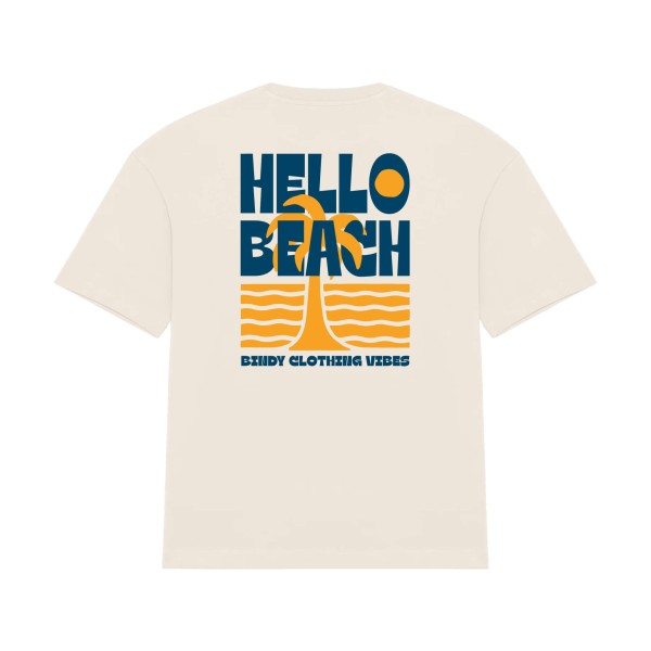 Hello Beach T-shirt, organic cotton oversized, Bindy