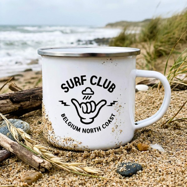MUG SURF CLUB Belgium North Coast | Emaille surfmok — BINDY
