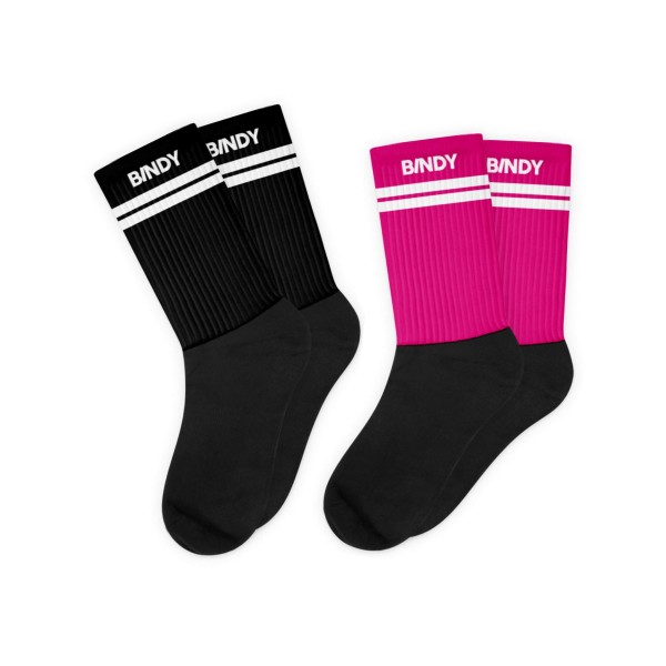 BINDY Black Socks, sublimation print, cushioned comfort | BINDY